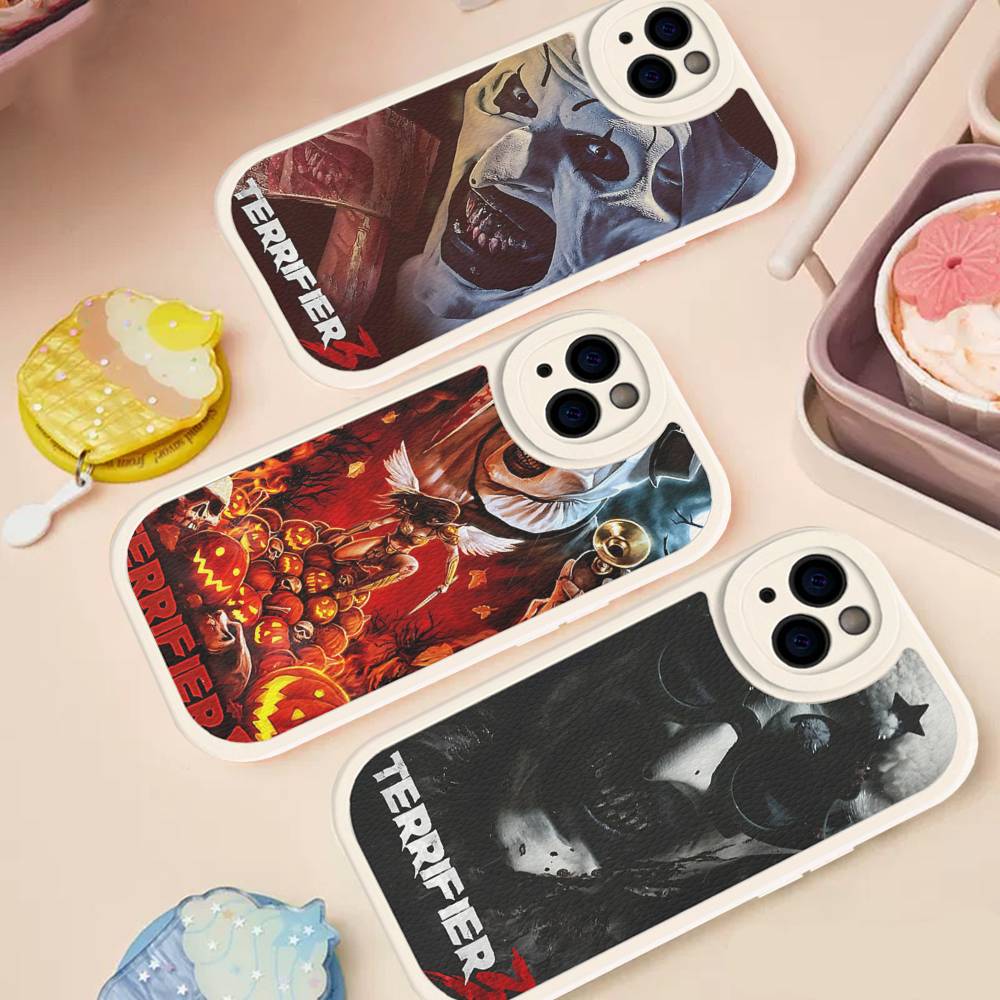 T-Terrifier Funny Horror For IPhone 16 15 14 16E 13 12 11 Pro Max Plus Phone Leather Case