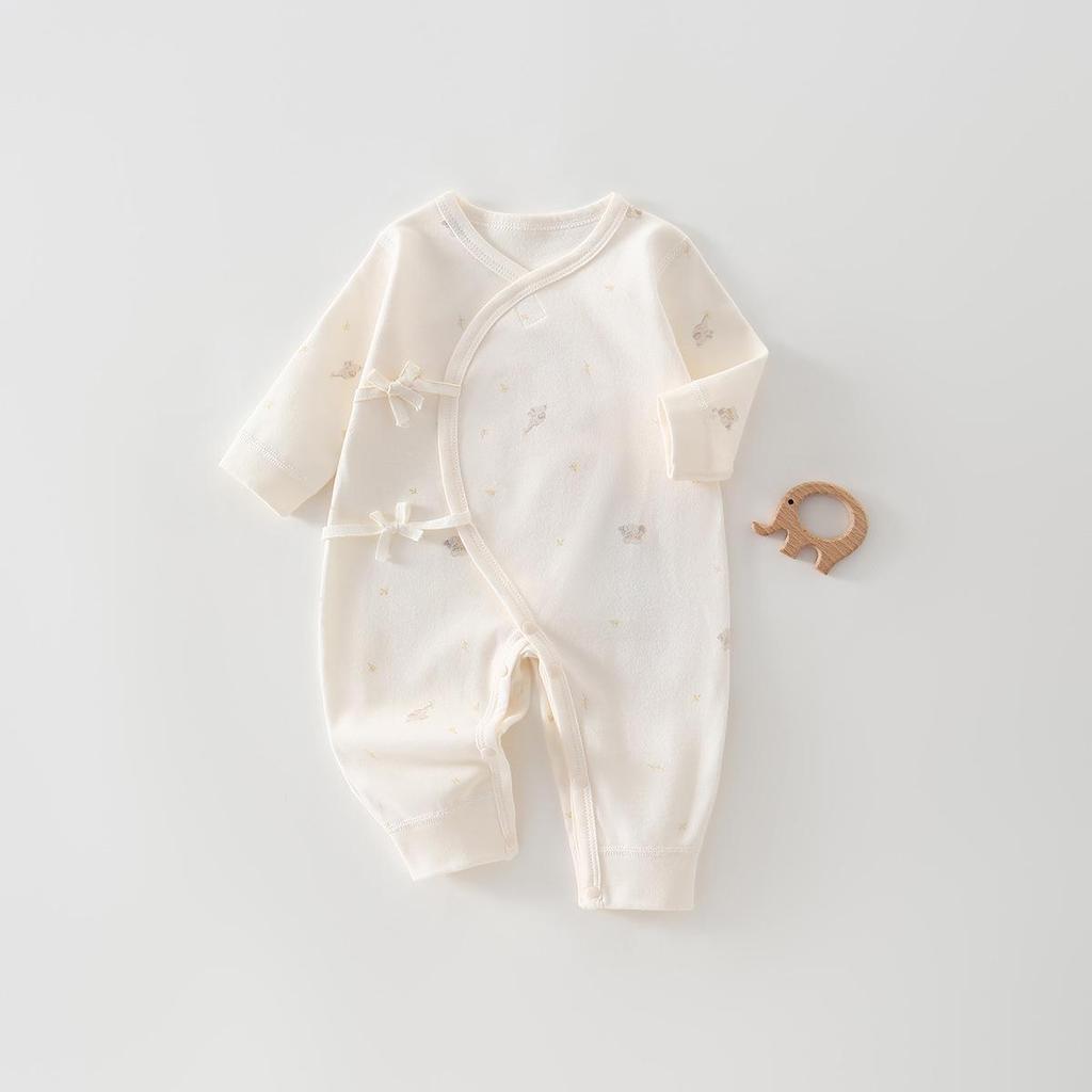 Newborn Pure Cotton Butterfly Jumpsuit, 0-3 Months, Class A, All Seasons