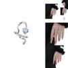 Trendy Heart Shaped Zirconia Adjustable Ring For Women Elegant Fashion Accessory
