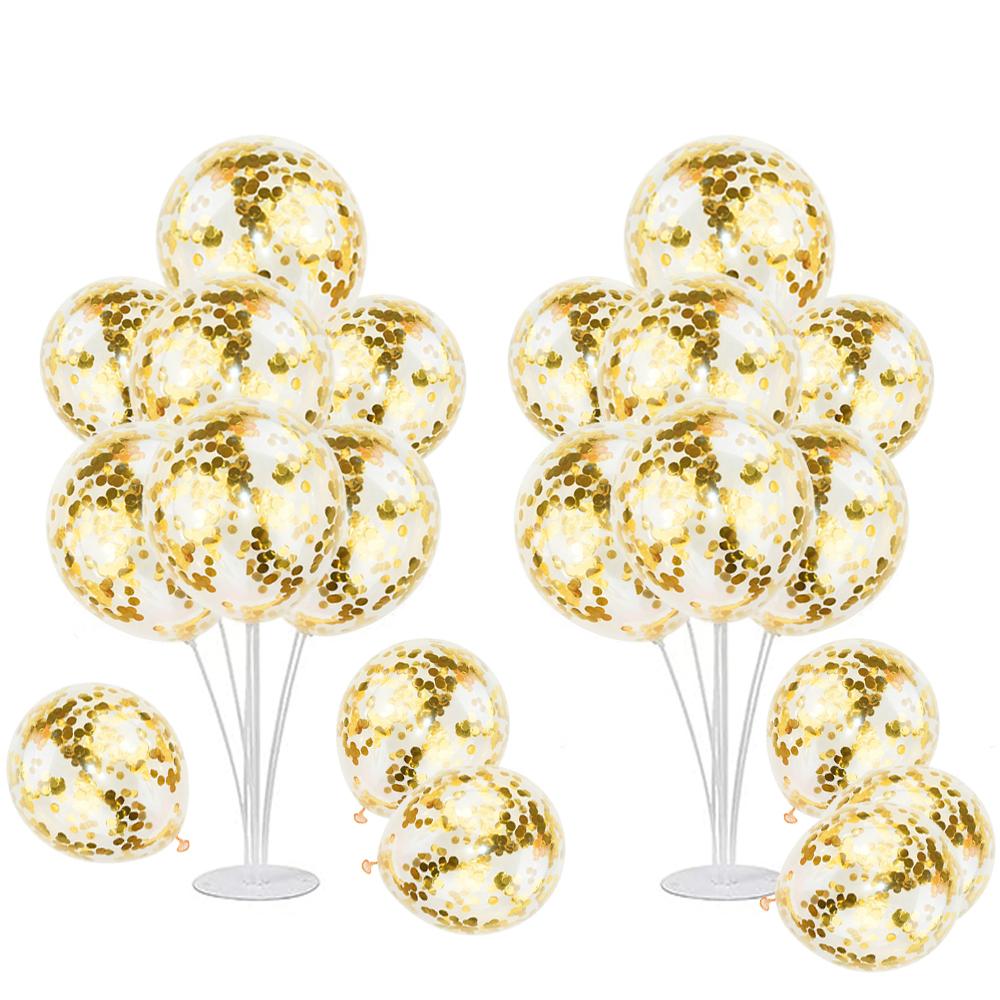 2 Set Kit Supporto per Palloncini, con 20 palloncini, Porta Bastoncini per Palloncini con Base per Tavolo Decorazioni per Festa di Laurea Compleanno Rivelazione di Genere