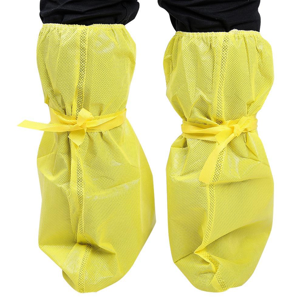 Waterproof Dustproof Anti Static Shoe Covers Chemical Safety Boots Protectors Yellow