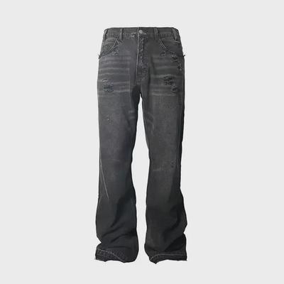 Men's Summer Thin American High Street Style Washed Hole Casual Jeans - Trendy, Loose, Straight Fit