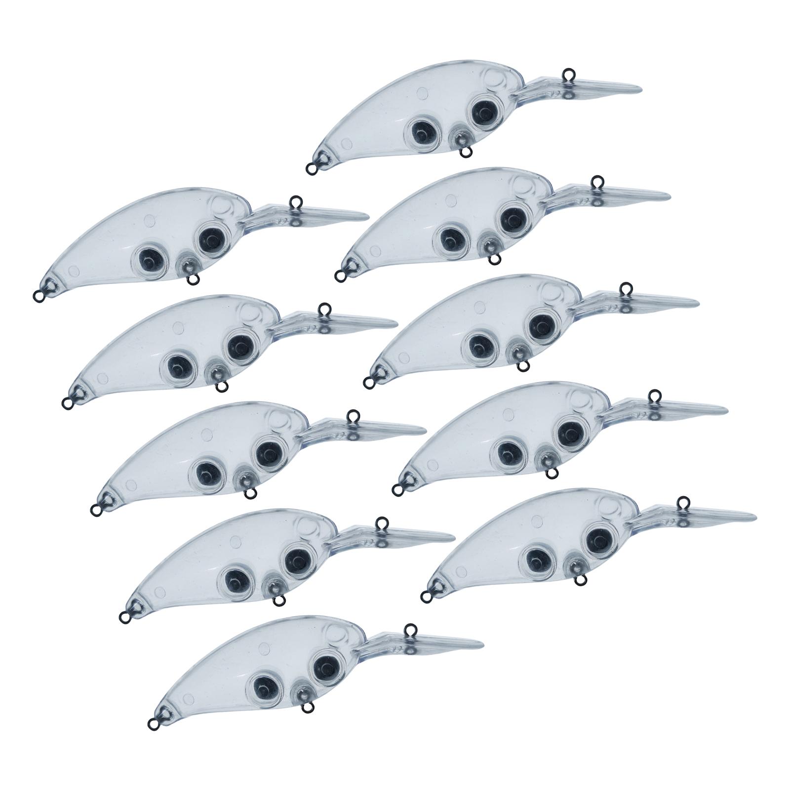 

10Pcs Deep Water Crankbait Unpainted Crankbait Blank Lures Floating Unpainted Crankbait Blanks Lures Easy to Use 1
