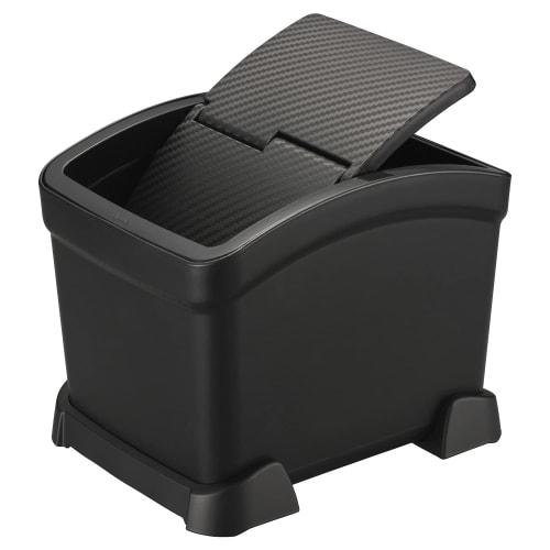 CARMATE Car Trash Can with Lid [Includes Supporter To Prevent Falling] Carbon Style Black Made In Japan DZ572