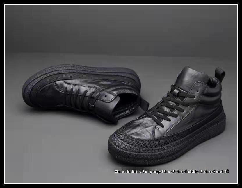 Herren Trendige High-Top Stiefeletten: Herbstliche Lässige Plus Samt Leder Rindsleder Schuhe