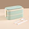 304 Stainless Steel Lunch Box 2 Layers Divided Microwavable Bento Box for Students Office Worker Portable Sealed Food Containers