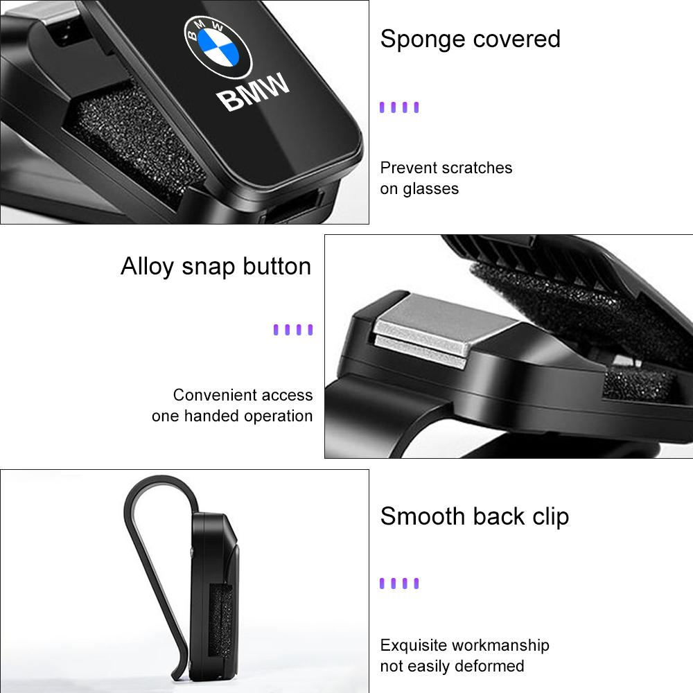 Clip per Visiera Interna Auto Porta Occhiali Porta Occhiali da Sole per BMW X1 X2 X3 X5 X4 X6 X7 Serie 1 3 5 6 7 E60 E90 E70 F48 G20 G30 i3 i7 i8