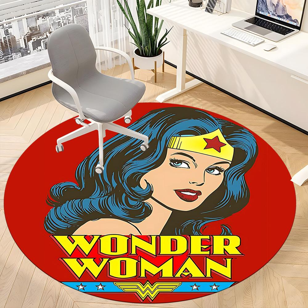 1pc Wonder Woman Office Round Area Rug, Under Office Chairs Bedroom Living Room Home Decor, Room Deco, Available in Various Sizes134