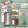 Moyu Watercolor & Acrylic Travel Sketching Set: Portable Palette, Drawing Board, and Book for Painting and Sketching.
