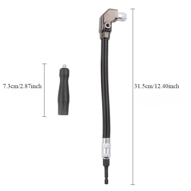 90 Degree Right Angle Drill Attachment Flexible Shaft Extension Adjustable Screwdriver Adapter for Woodworking Tools