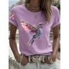 Printed Retro T-shirt Short-sleeved Crew Neck Casual Top
