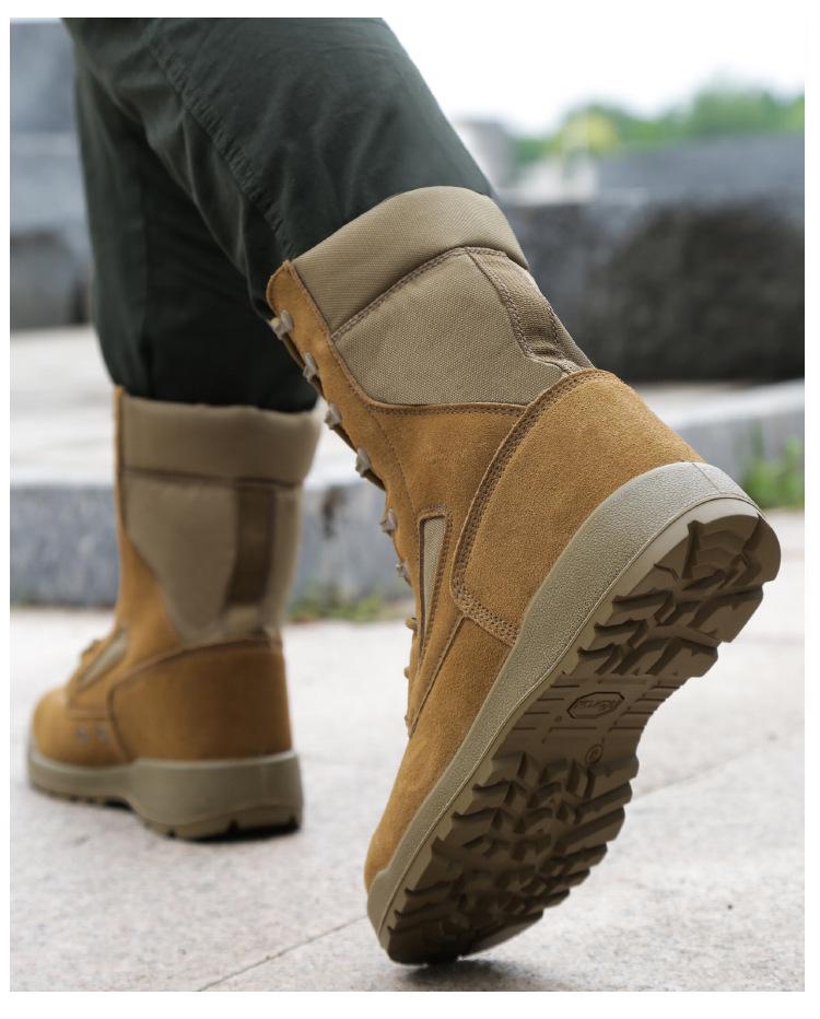 Men's Brown Waterproof High-Top Tactical Desert Combat Boots