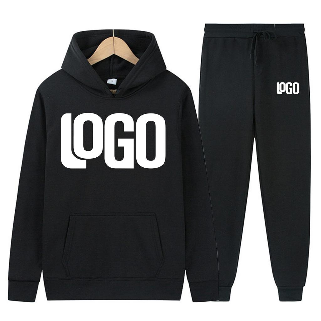DIY10 Customization of your brand logo Men's and women's casual hoodie set street style personalized sport