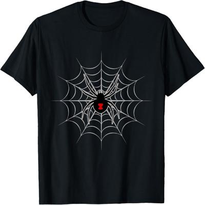 Schwarze Witwe Spinne Spinnweben Gruseliges Halloween T-Shirt