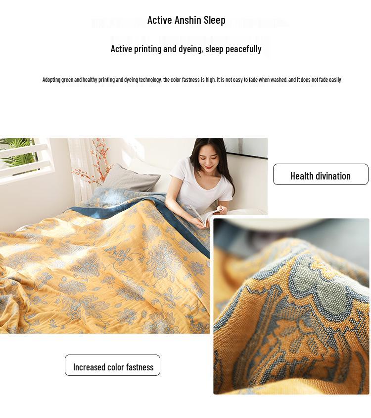 Five-Layer Cotton Gauze Blanket - Summer Quilt for Kids & Adults