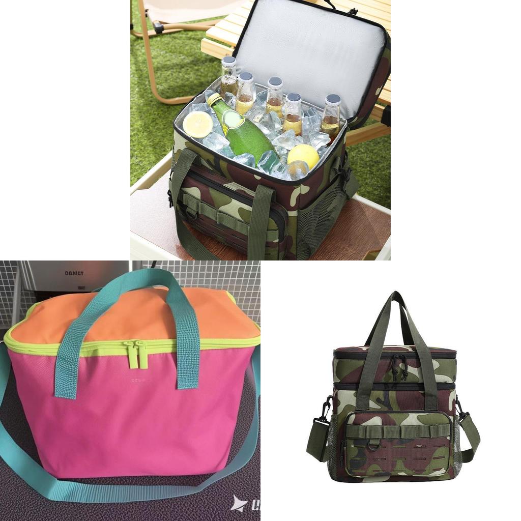 Bolsa nevera de tela Oxford con camuflaje y aislamiento impermeable para camping al aire libre y picnic