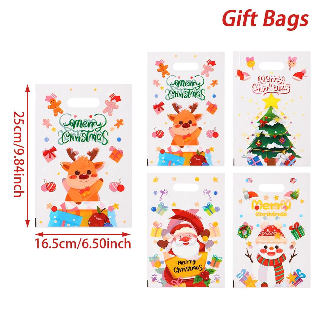Sacs Cadeaux de Noël Décorations Joyeux Noël pour la Maison 2025 Navidad Natal Xmas Ornement Bonbons Biscuits Sacs Pratiques Nouvel An 2026