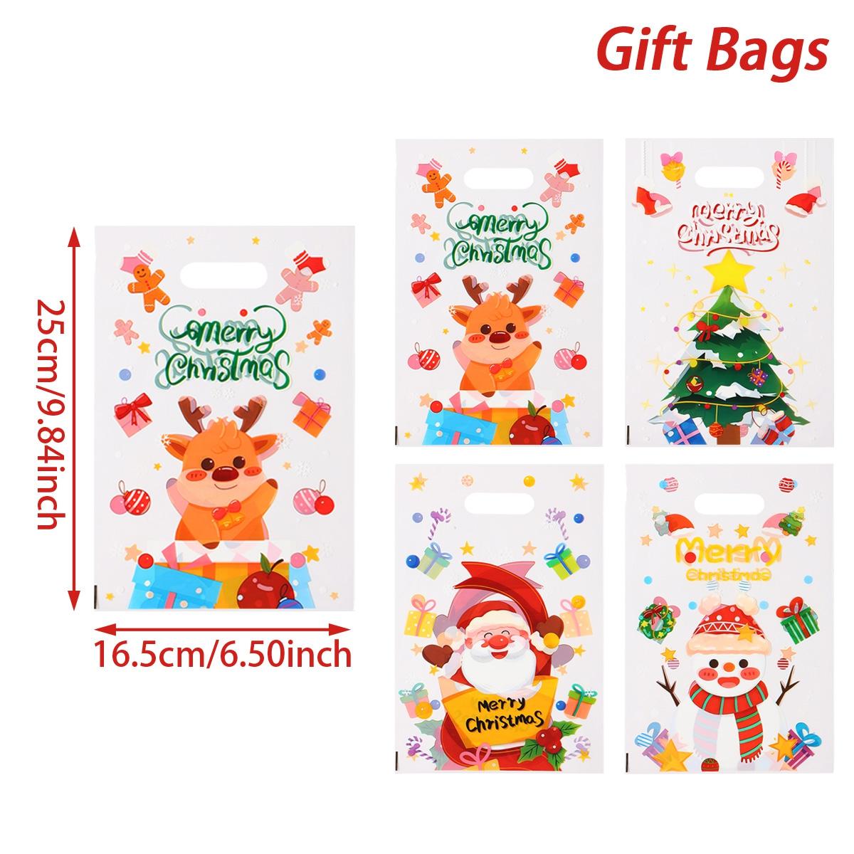 

Christmas Gift Bags Merry Christmas Decorations for Home 2026 Navidad Natal Xmas Ornament Candy Cookie Handy Bags New Year 2026 10pcs