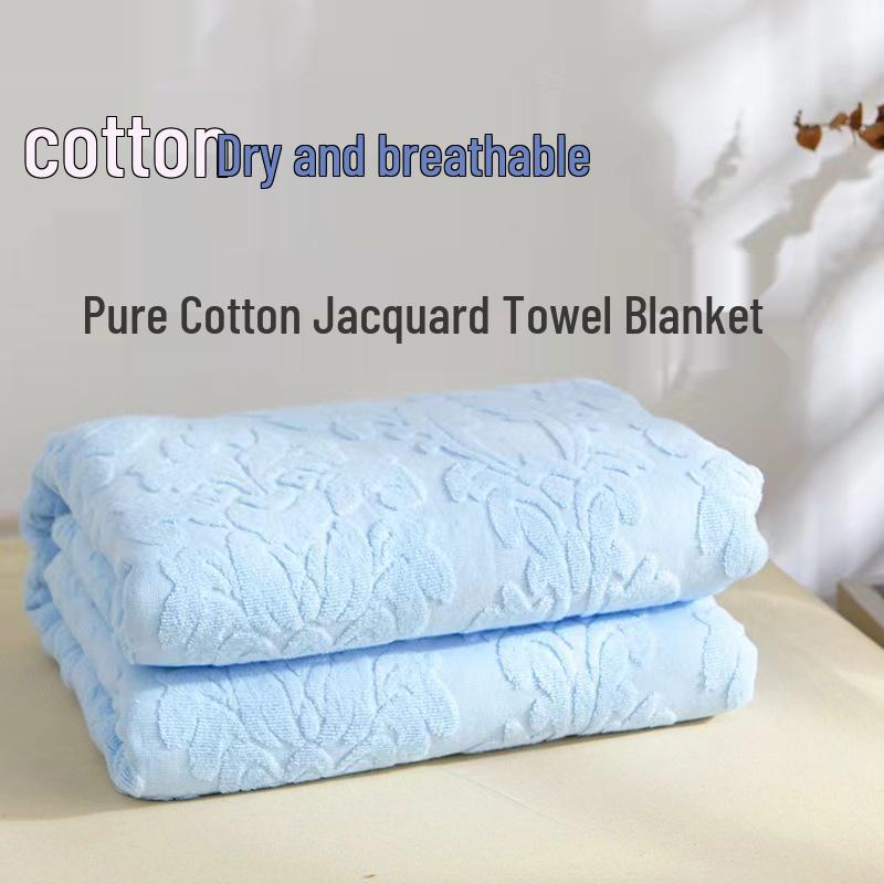 All-Cotton Old-Fashioned Quilted Towel Blanket for Adults - Lightweight Summer Air Conditioning or Nap Blanket