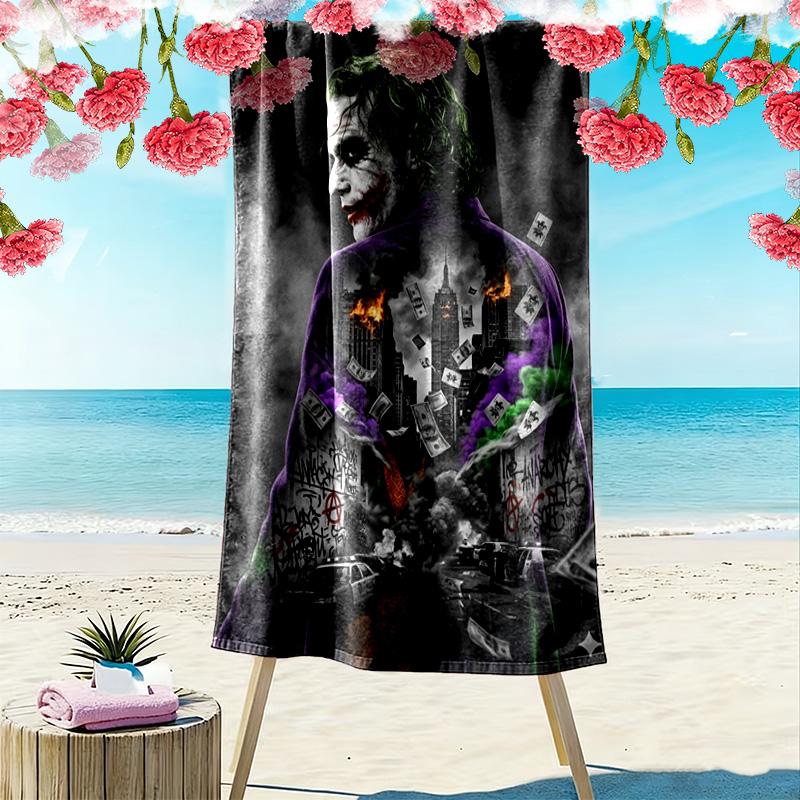 Joker Print Beach Towel, Large Soft Quick Dry Towel for Beach Camping Swimming