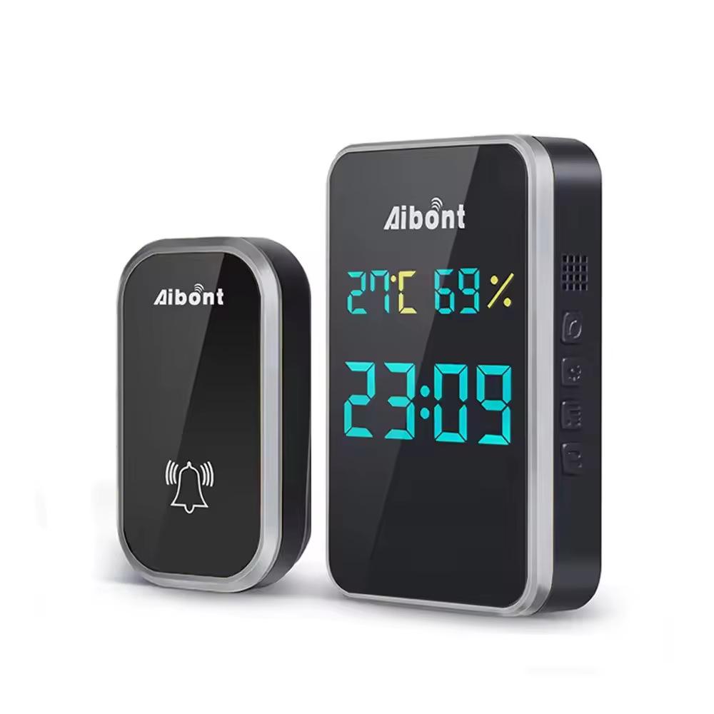 

Самогенерируемый дверной звонок Часы Гигрометр Комнатная температура Влажность Беспроводной дверной звонок Пейджер для пожилых Видео дверной звонок Электронное устройство