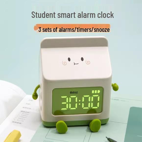 Cartoon Milk Carton Mini Countdown Alarm Clock for Kids' Bedroom