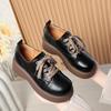 Thick-Soled Small Leather Shoes For Women Lace-Up New British Style Women's Shoes For Spring And Autumn Casual Shoes Loafers