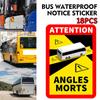 Varovný Sticker na Autobus Pozor Mrtvé Úhly Bezpečnostní Značka Vozidla Samolepka pro Povrchy Autobusů a Nákladních Vozidel Odolné Lepidlo