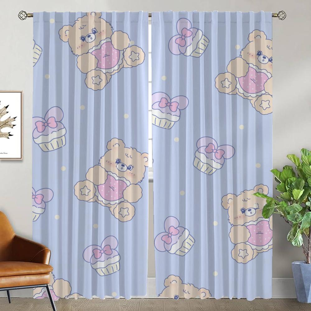 Verdunkelung Küchenvorhänge Kinderzimmer Bär Trennwand Heim Innenvorhänge für Kamera Fenster Vorhang Jalousien Halloween Dekoration