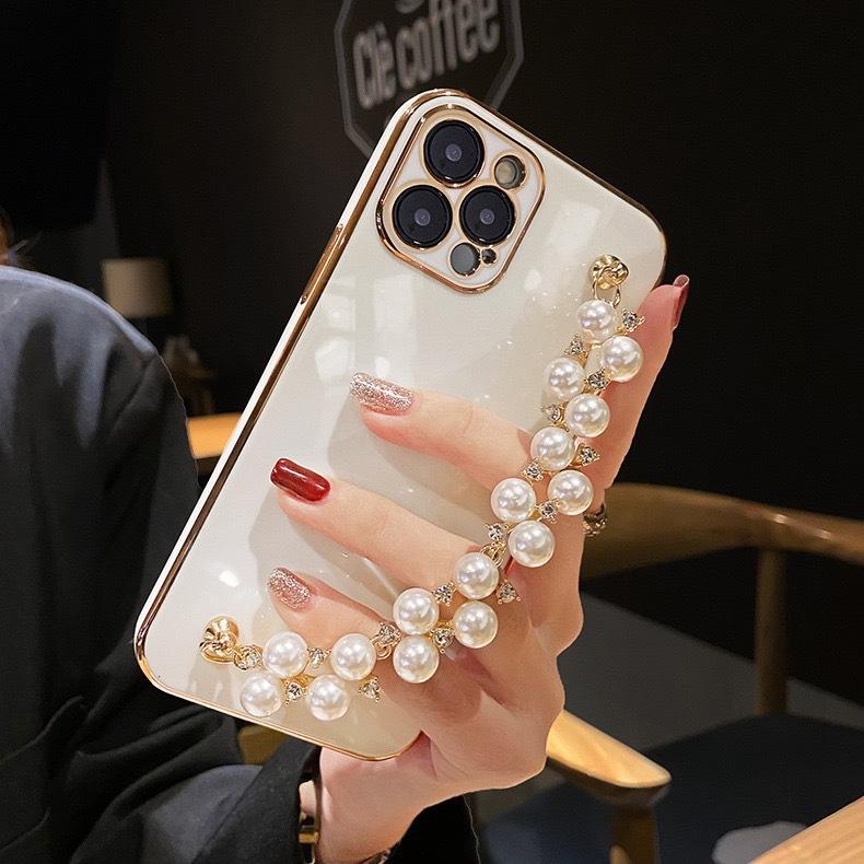 Applicable to Apple 17ProMax fresh pearl chain 16promax mobile phone case iPhone15promax new model