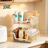 Home Organization Rack 2/3 Layer Countertop Organizer Rack, Heavy Duty Fruit Basket Stand, Metal Storage Space Saving Carbon Steel for Kitchen, Pantry