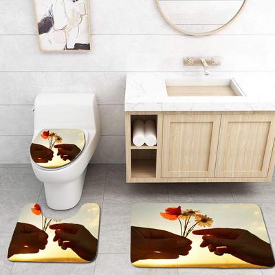 Hand Holding Globe 3 Piece Bathroom Rugs Set Bath Rug Contour Mat And Toilet Lid Cover Buy At A Low Prices On Joom E Commerce Platform