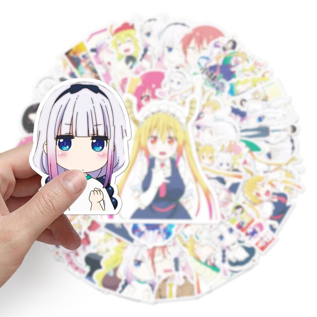 50 Anime Maid Dragon Cartoon DIY Stickers for Skateboards & Luggage