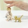 2Pcs/set Resin Crafts Boy Cat Figurines Hand-Painted Hand Carving Sculpture  Desktop
