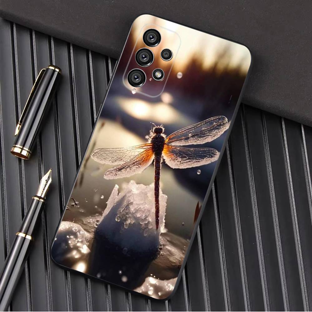 Dragonfly Animal Phone Case For Samsung Galaxy A13,A21s,A22,A31,A32,A52,A53,A71,A80,A91 Soft Black Shell