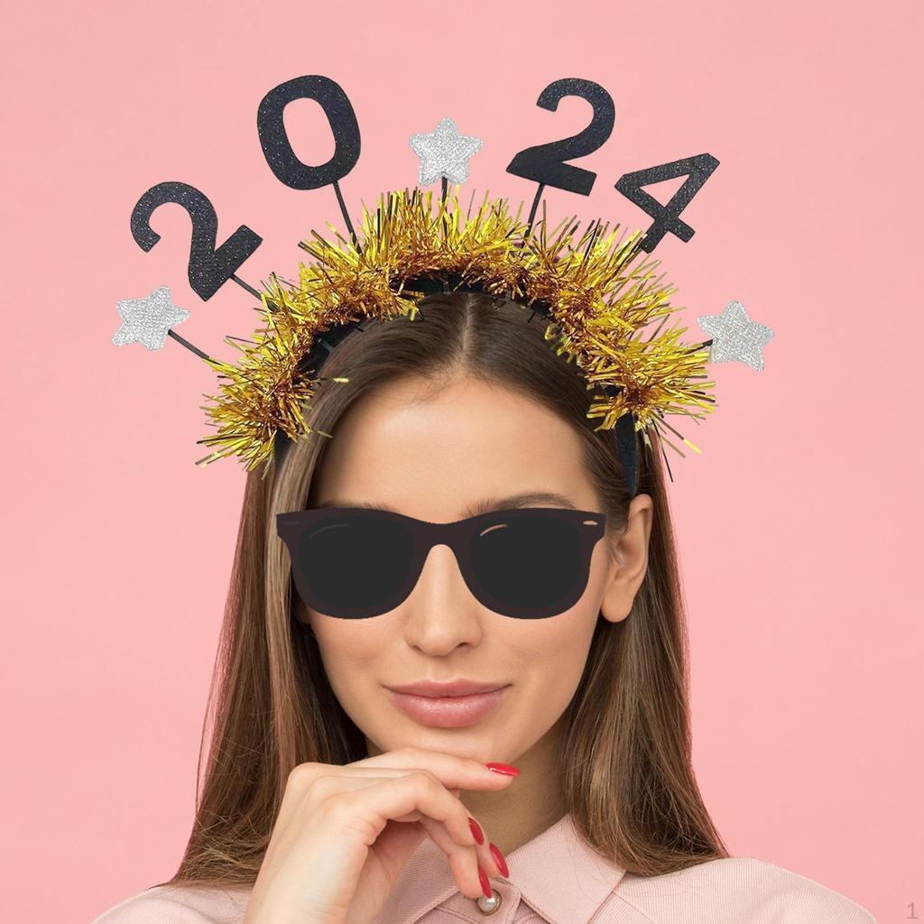Happy Year Headband Hair Hoop Decor Accessory Headwear Headdress for Party Favors