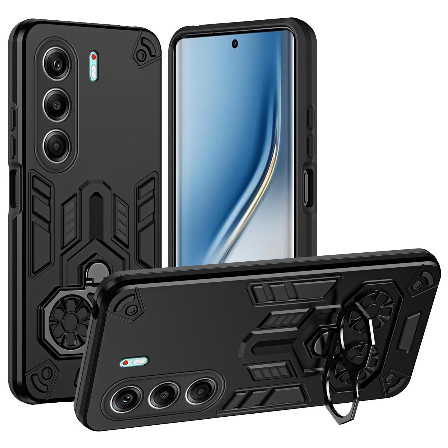 

For TECNO Camon 40 Pro 5G Case Ring Holder Kickstand PC+TPU Shockproof Phone Cover