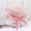 Weave Bow Straw Hat Bowkont Sun Protection Cap Sweet Beach Hat  Holiday