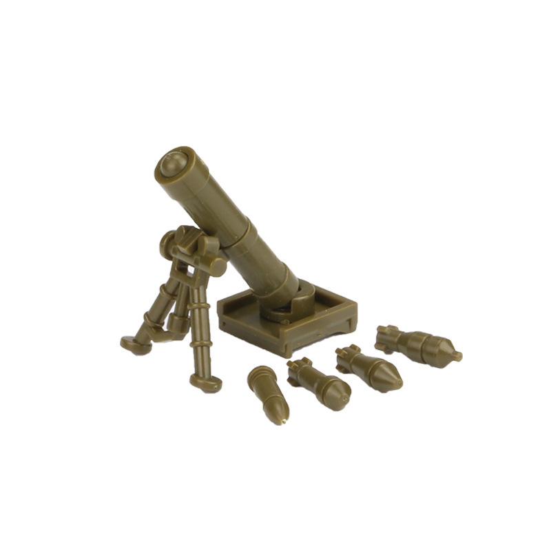 Samlet Byggekloss Soldatdukke Tilbehør Våpen Haubits Rakettkaster Luftvernkanon Militærleketøy