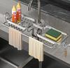Küche Raum Aluminium Waschbecken Abfluss Rack Schwamm Lagerung Wasserhahn Halter Seife Abtropffläche Regal Korb Organizer Bad Zubehör