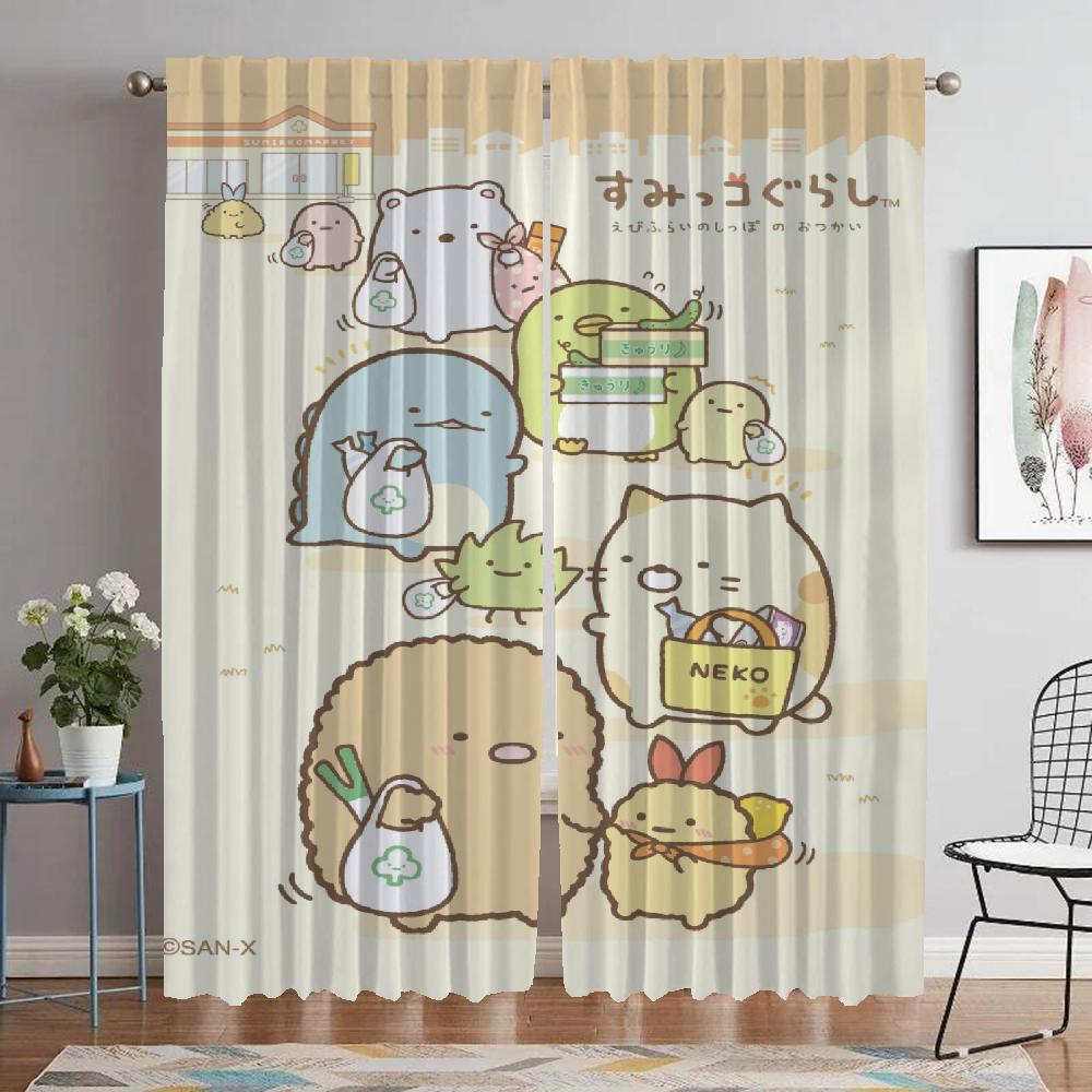 Sumikko Gurashi Shades Modern Living Room Curtains 2 Pieces Blackout Curtain for Room 2 Panel Halloween Decoration Partition