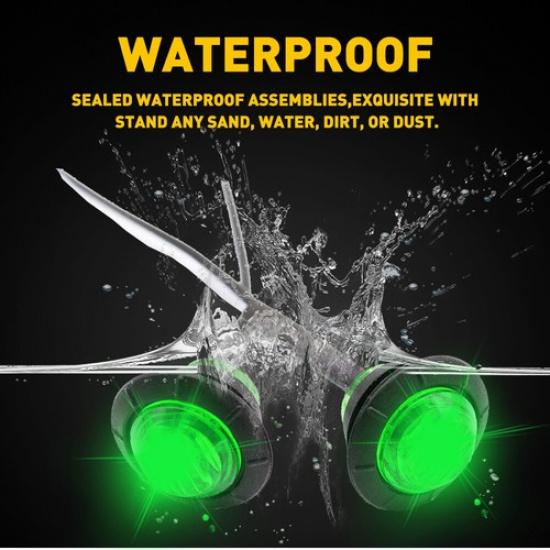 10X Green 0.75" Round LED Side Marker Clearance Truck Pickup Light Trailer Vans