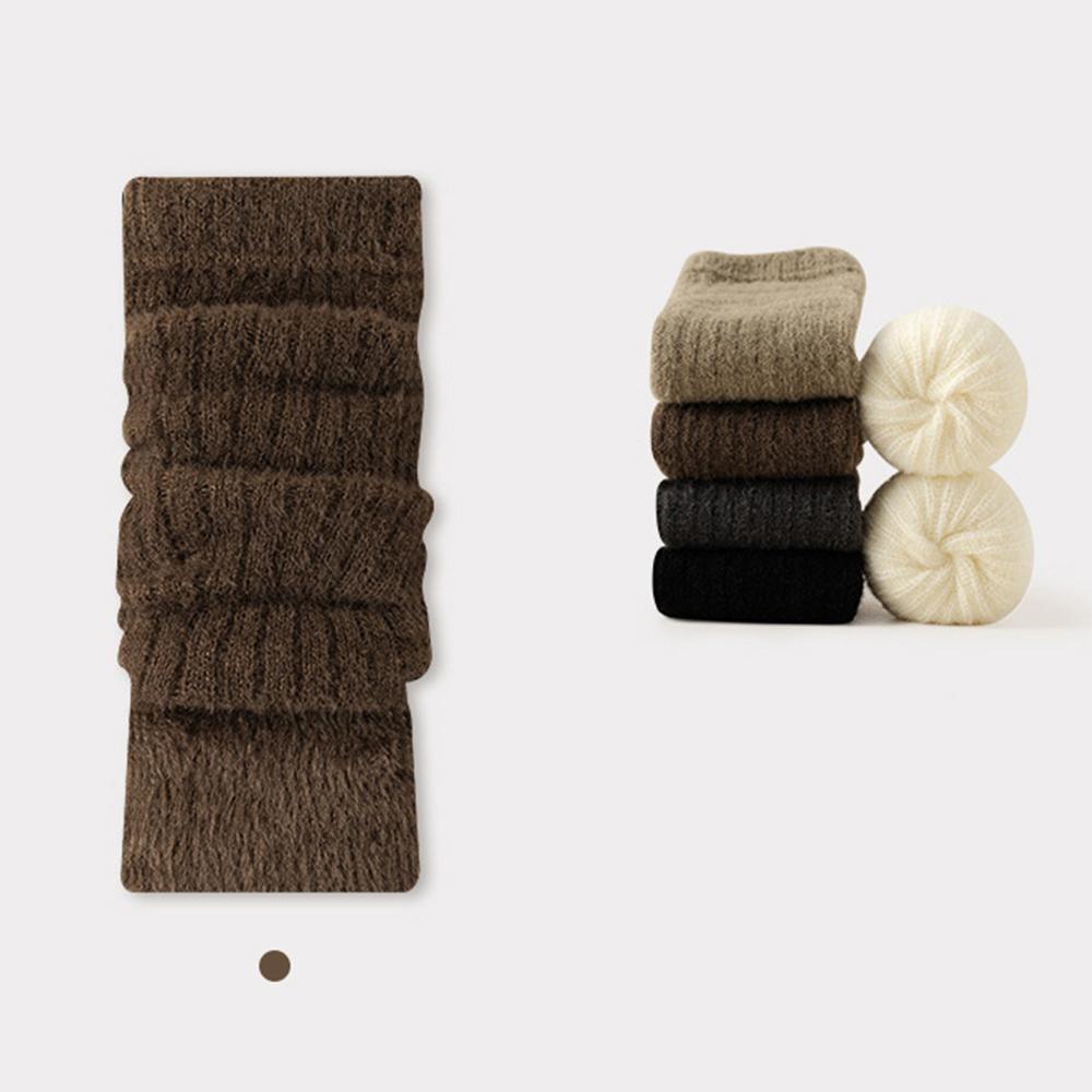 Plush Knitting Fingerless Gloves Women Winter Warm Arm Sleeve Soft Stacked Half Sleeves Arm Warmer Fine Mitten Casual Punk Glove