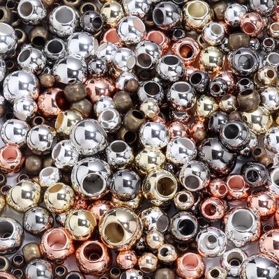 4-14mm CCB Beads Loose Spacer Round Beads For Jewelry Making Large Hole Beads DIY Charm Bracelet Necklace Supplies Wholesale