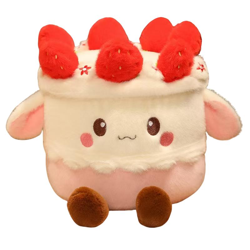Cake Plush Toys Pink Strawberry Blueberry Chocolate Mango Cake Soft Stuffed Food Doll Lovely Plushie Perfect Gifts Boys Girls