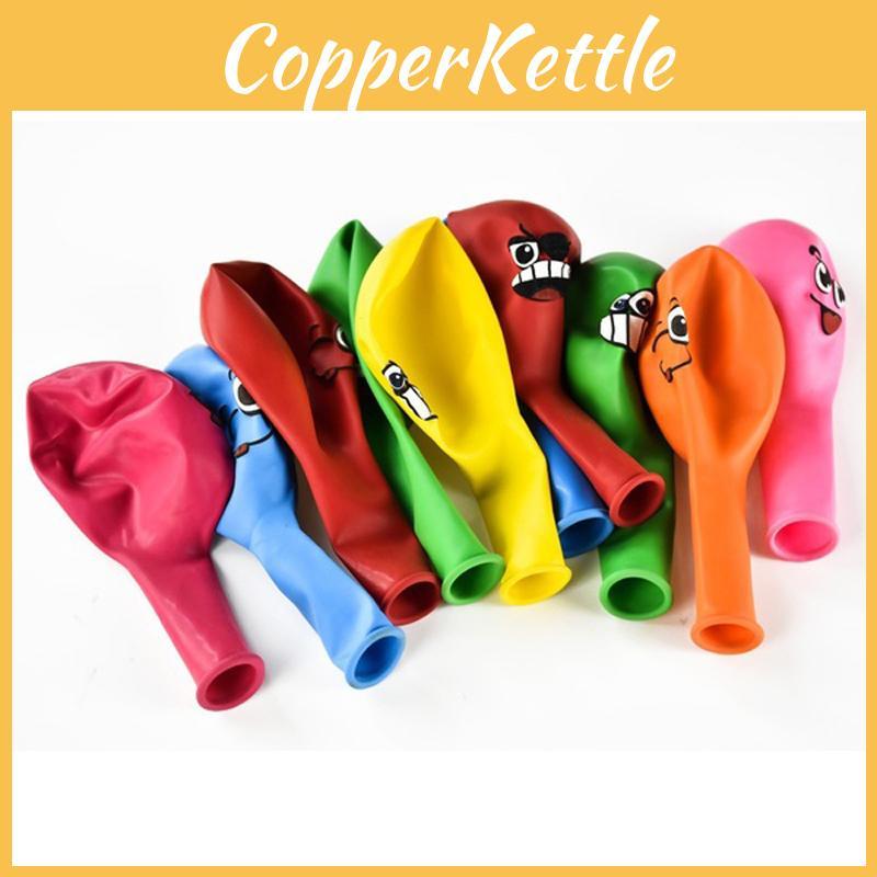Adorable Big Eyes Smiley Latex Balloons 12 Inches Colorful Decorative Party Pack