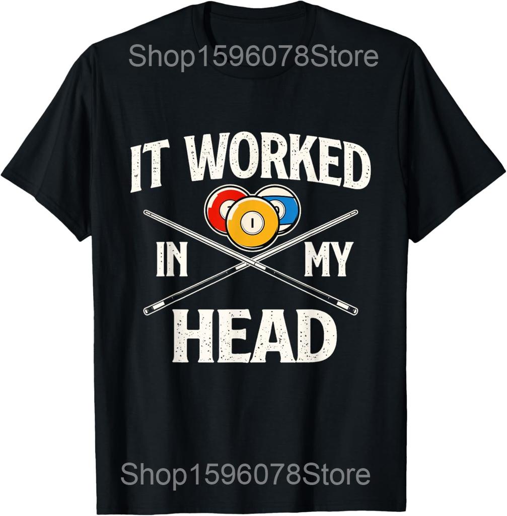 Funny Billiards Player Vintage Pool Balls Sports Lover T Shirts Humor Streetwear Tee Shirt Short Sleeve Unisex Loose Clothing