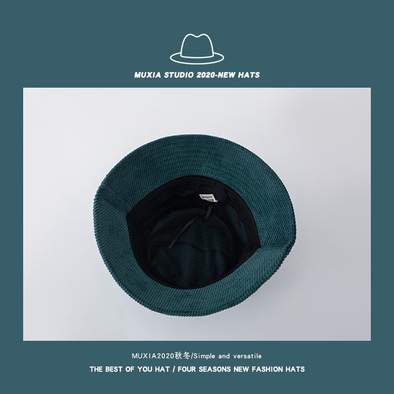 Corduroy Fisherman's Hat Children Versatile Fashion Show Small Face Cold Warm Autumn and Winter Basin Hat