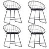 Day and Night - Day and Night Dining Chairs Faux Leather Seats 4 Pcs Black Steel