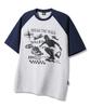 TRILLION Skateboard Pigment Graphic Raglan Short Sleeve_Navy